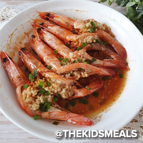 Steamed Garlic Prawns