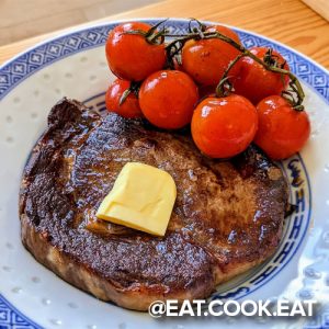 Ribeye Steak with Blistered Tomatoes