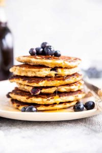 Blueberry Oatmeal Pancakes​